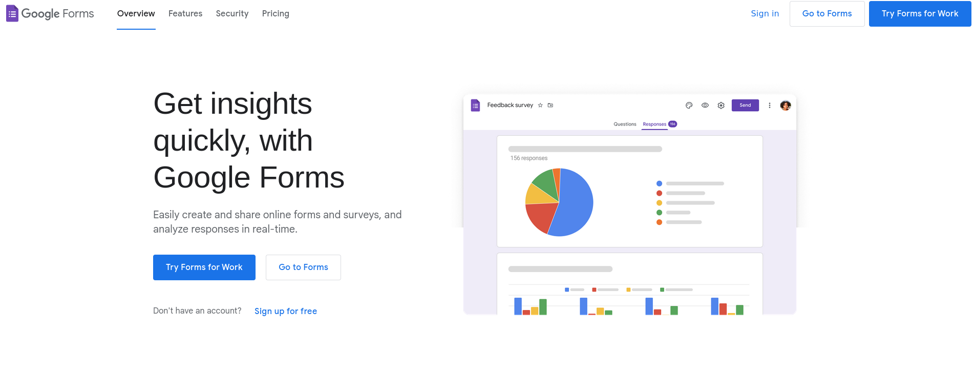 Google Forms info page