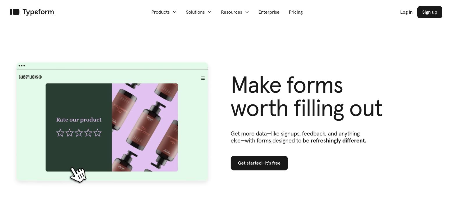 Typeform landing page